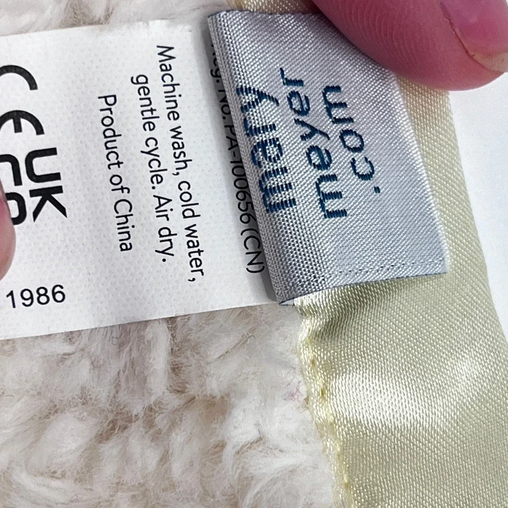Mary Meyer Marshmallow Zoo Lamb Lovey Security Blanket Cream Grey Satin Trim
